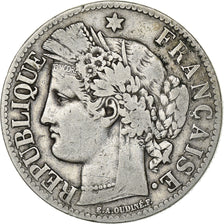 France, 2 Francs, Cérès, 1871, Paris, Petit A, Silver, VF(30-35), Gadoury:530