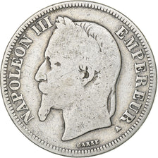 France, Napoleon III, 2 Francs, 1868, Paris, Silver, F(12-15), Gadoury:527