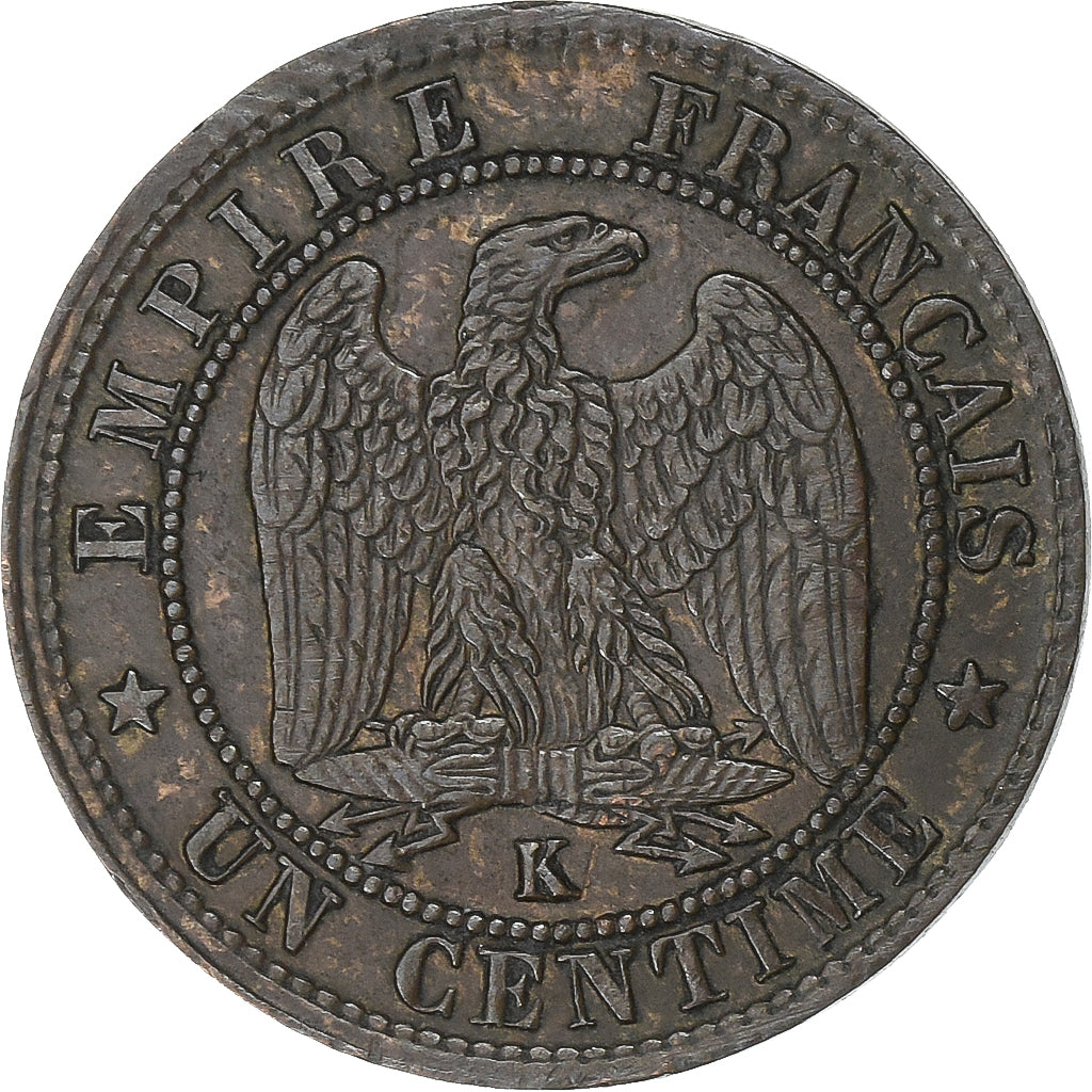 Frankrijk, Napoleon III, Centime, 1862, Bordeaux, Bronzen, ZF+, Gadoury:87