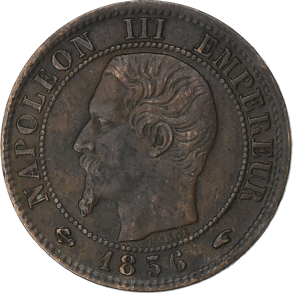 Frankrijk, Napoleon III, Centime, 1856, Paris, Bronzen, ZF, Gadoury:86, KM:775.1