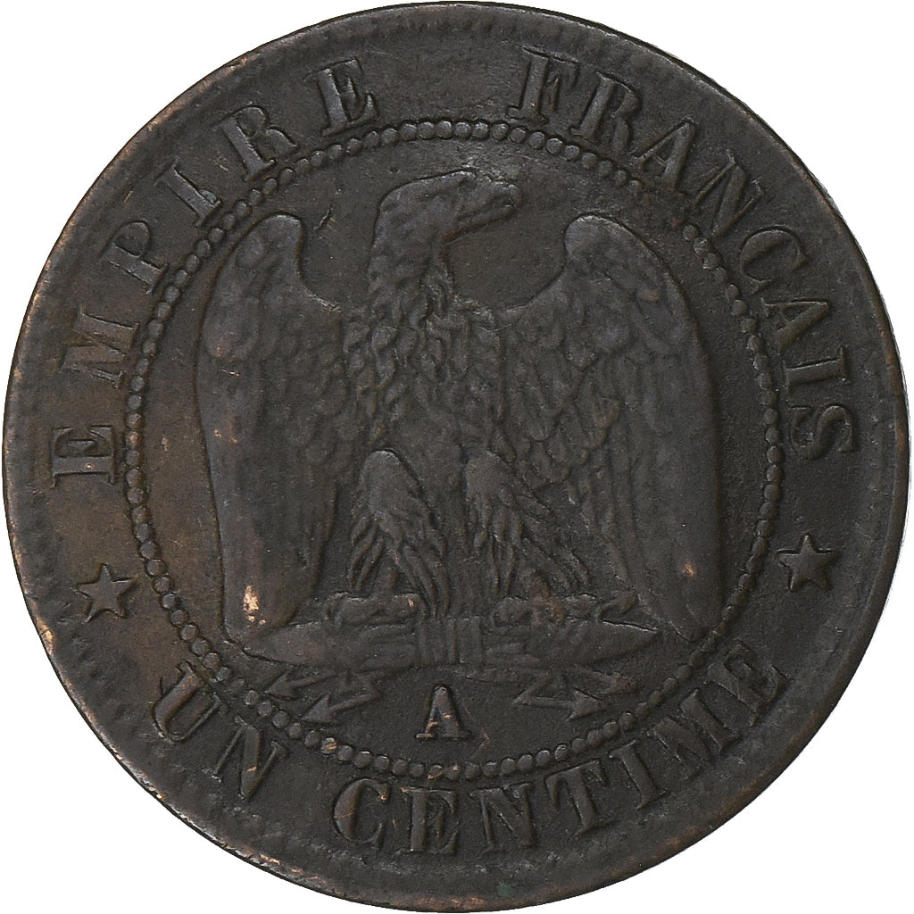 Frankrijk, Napoleon III, Centime, 1856, Paris, Bronzen, ZF, Gadoury:86, KM:775.1