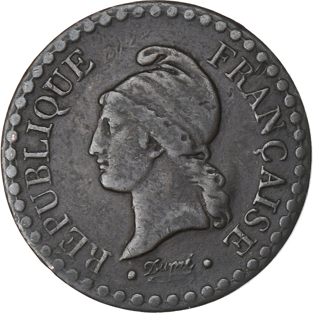 Francia, Centime, Dupré, 1848, Paris, Bronzo, BB, Gadoury:84, KM:754