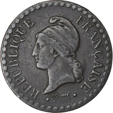 Francia, Centime, Dupré, 1848, Paris, Bronzo, BB, Gadoury:84, KM:754