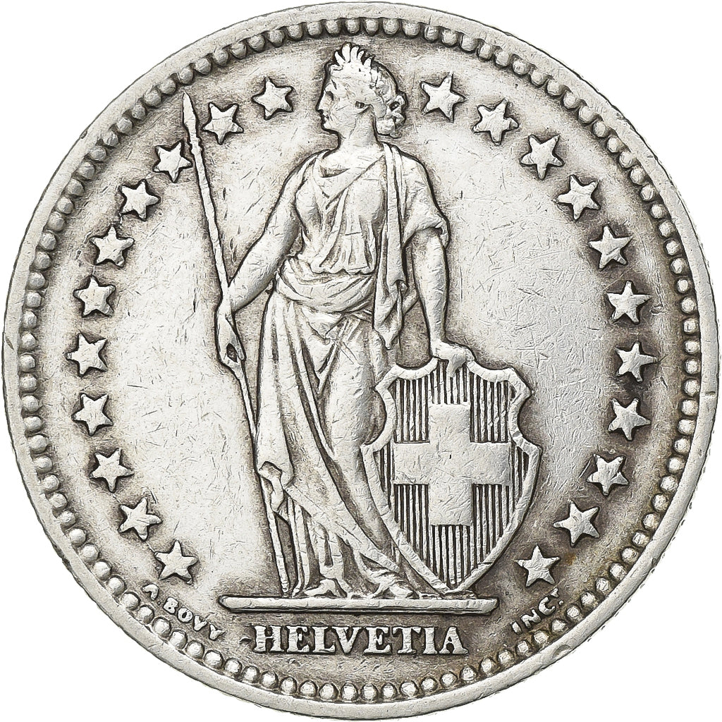 Switzerland, 2 Francs, 1944, Bern, Silver, AU(50-53), KM:21