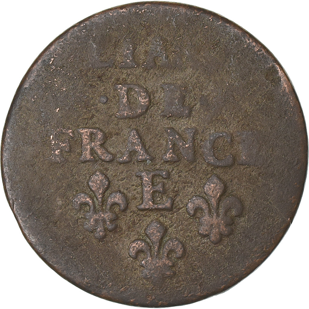 Francja, Louis XIV, Liard de France, Meung-sur-Loire, Miedź, VG(8-10)