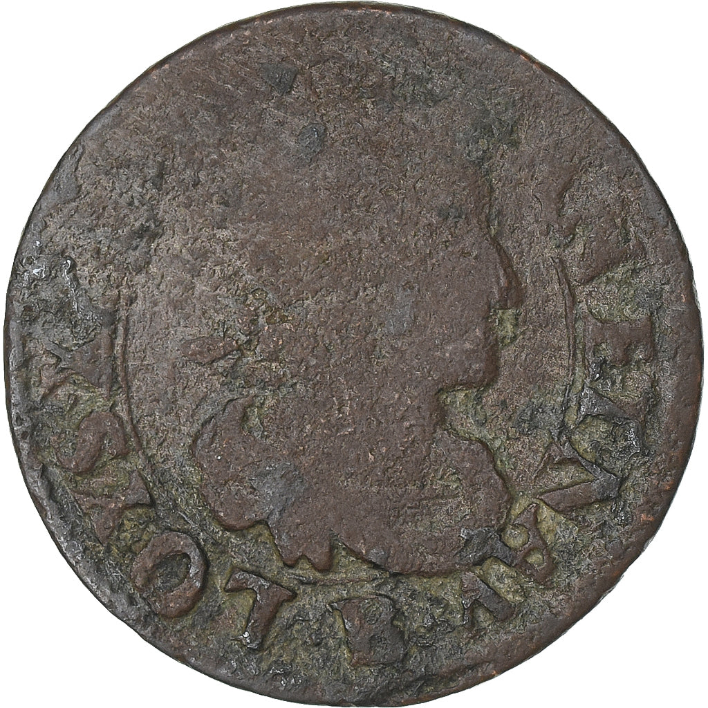 France, Louis XIV, Liard de France, 1694, Rouen, Cuivre, B, Gadoury:80