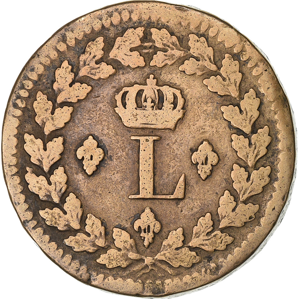 Frankreich, Louis XVIII, Decime, 1814, Strasbourg, Bronze, S+, Gadoury:196a