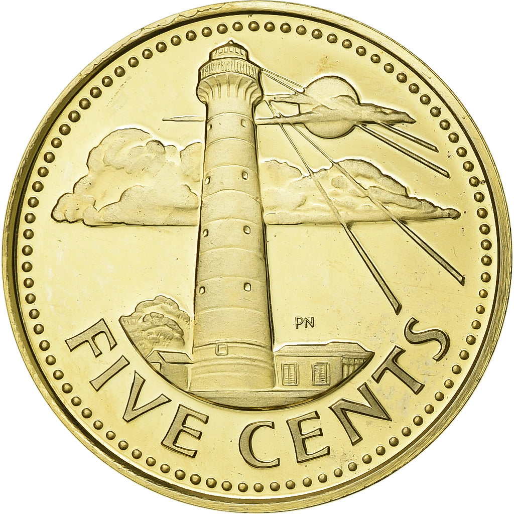 Barbados, 5 Cents, 1973, Franklin Mint, BE, Latón, FDC, KM:11