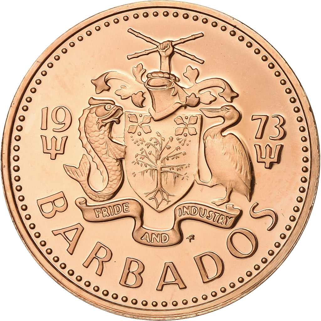 Barbados, Cent, 1973, Franklin Mint, BE, Bronze, MS(65-70), KM:10