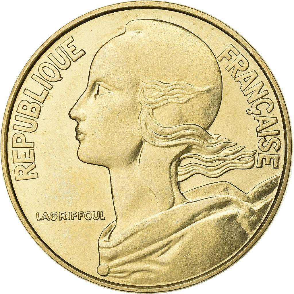 Francia, 20 Centimes, Marianne, 1974, Paris, Chouette, Aluminio - bronce, FDC
