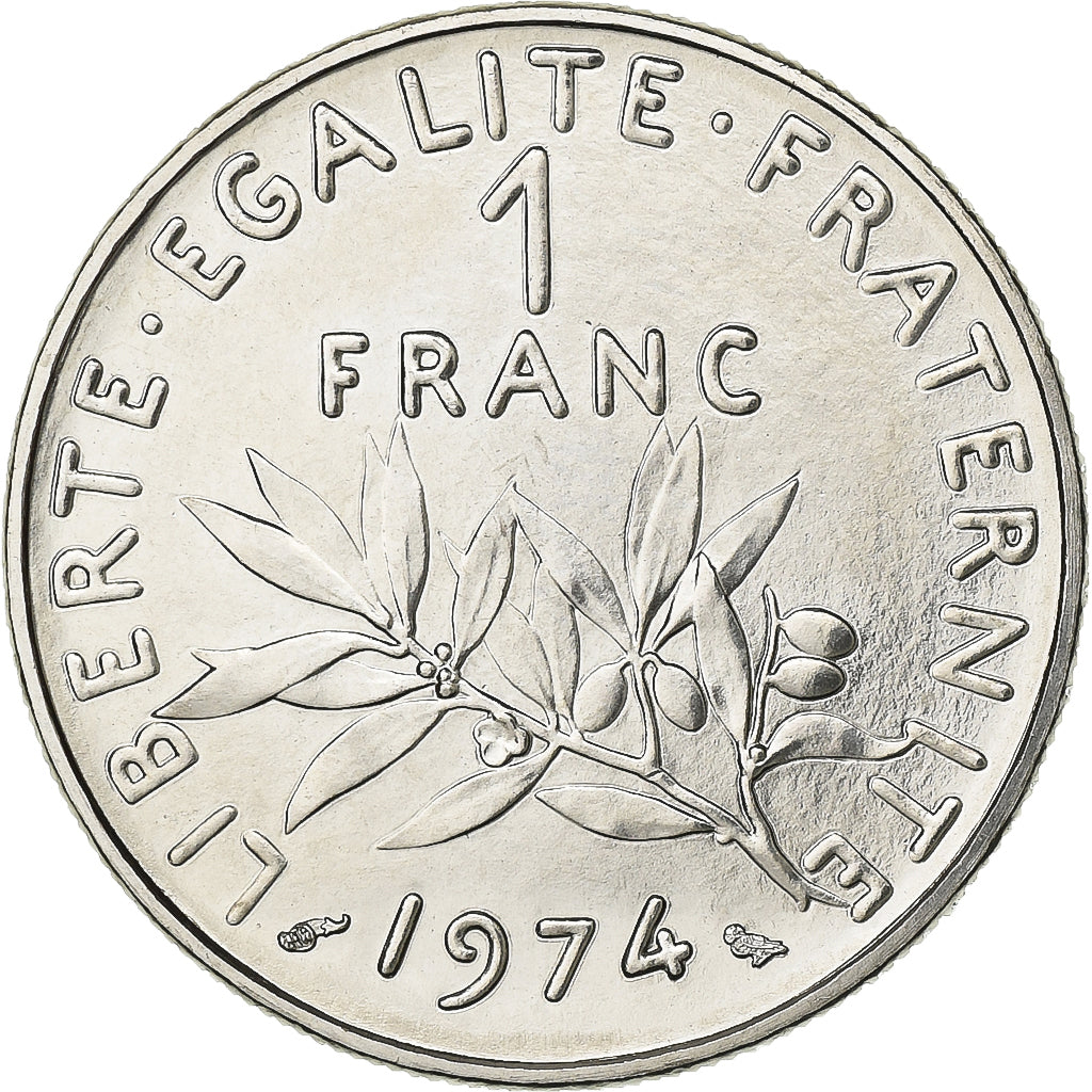 Frankrijk, Franc, Semeuse, 1974, Paris, Chouette, Nickel, FDC, Gadoury:474