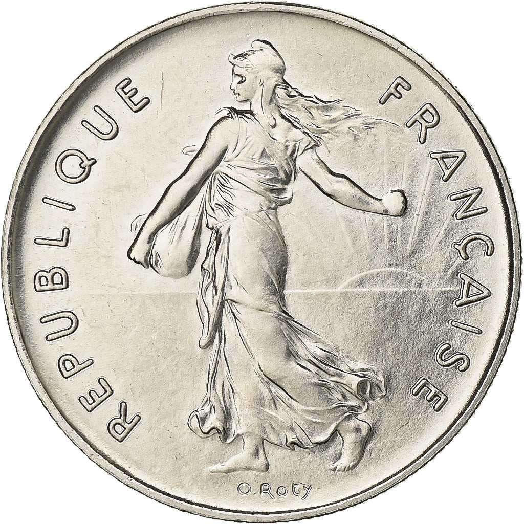 Francia, 5 Francs, Semeuse, 1974, Paris, Chouette, Níquel recubierto de cobre -