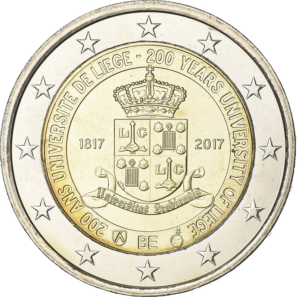 Belgium, 2 Euro, 200 Ans - Université de Liège, 2017, Brussels, Bi-Metallic