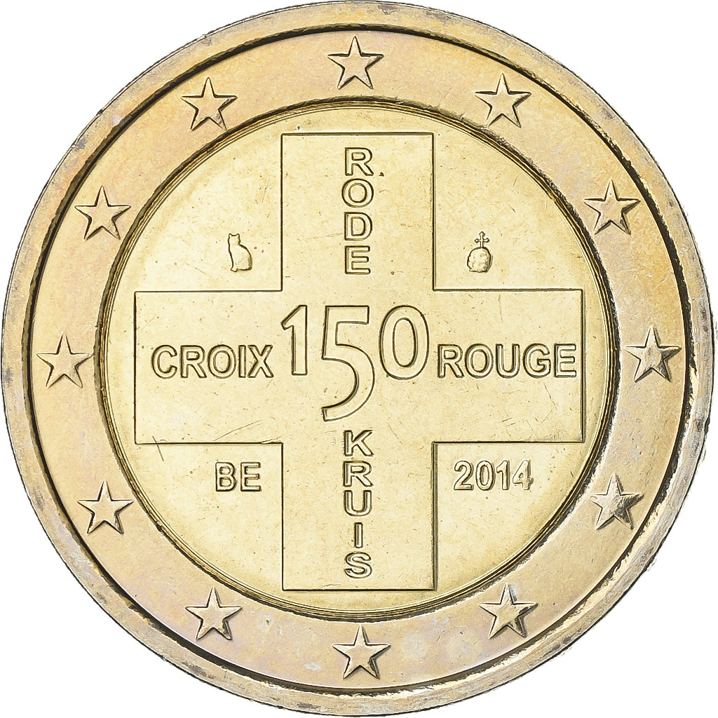 Belgium, 2 Euro, 150 ans de la Croix Rouge, 2014, Brussels, Bi-Metallic