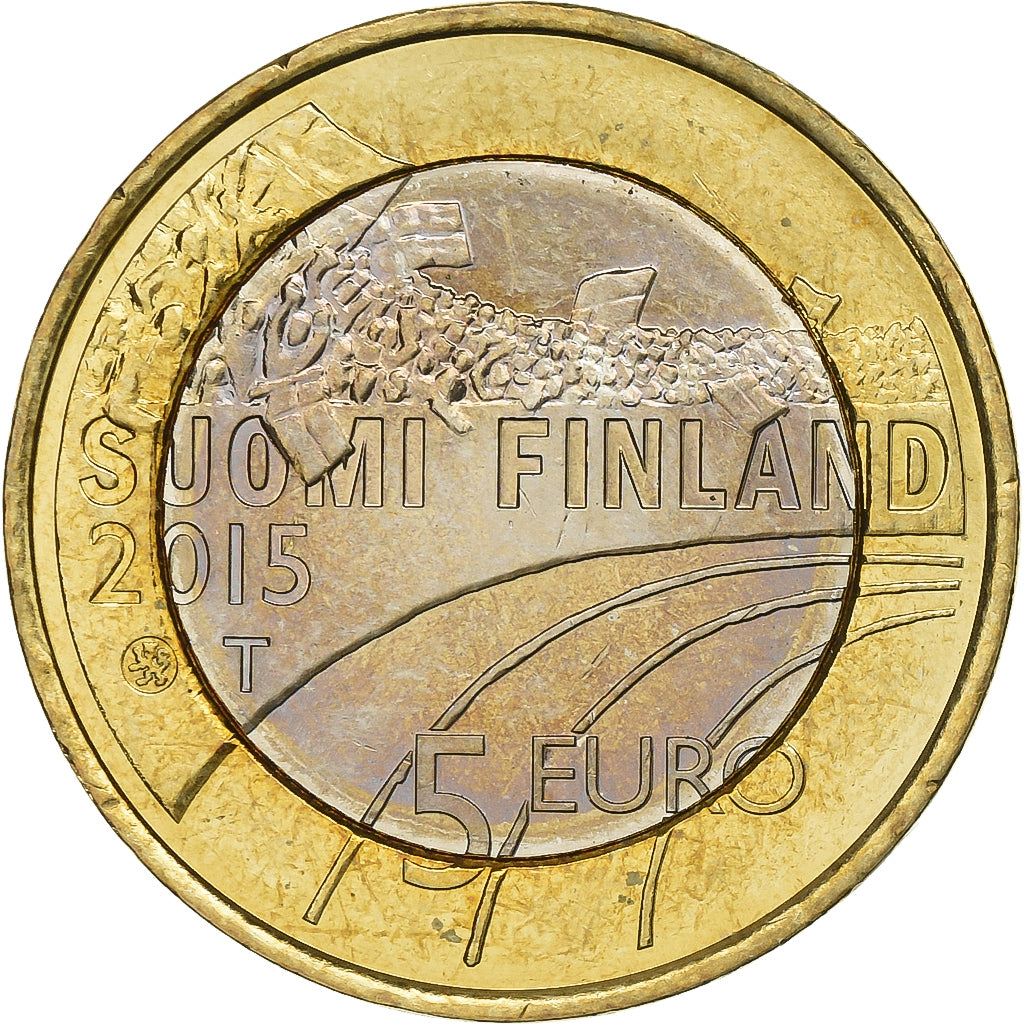 Finland, 5 Euro, 2015, Vantaa, Bi-Metallic, MS(65-70)