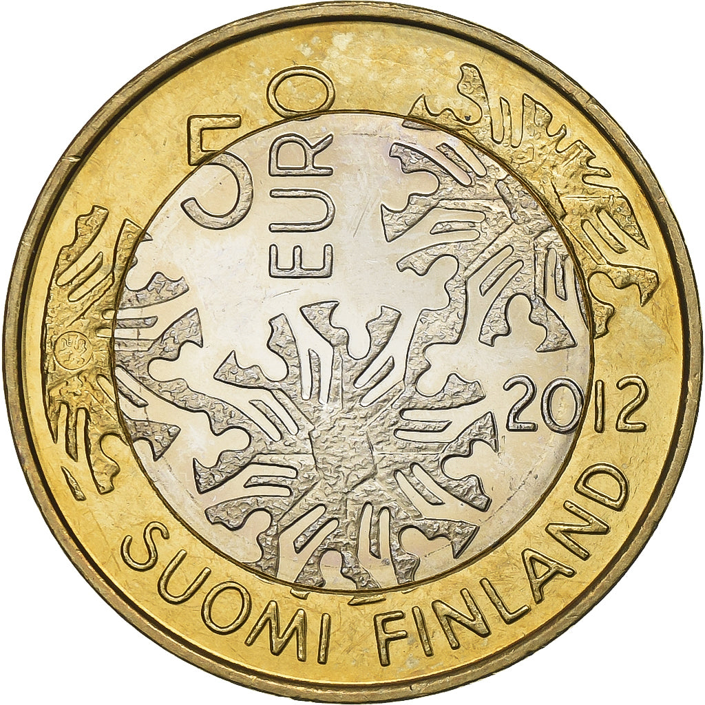 Finlandia, 5 Euro, 2012, Vantaa, Bi-metallico, FDC, KM:184