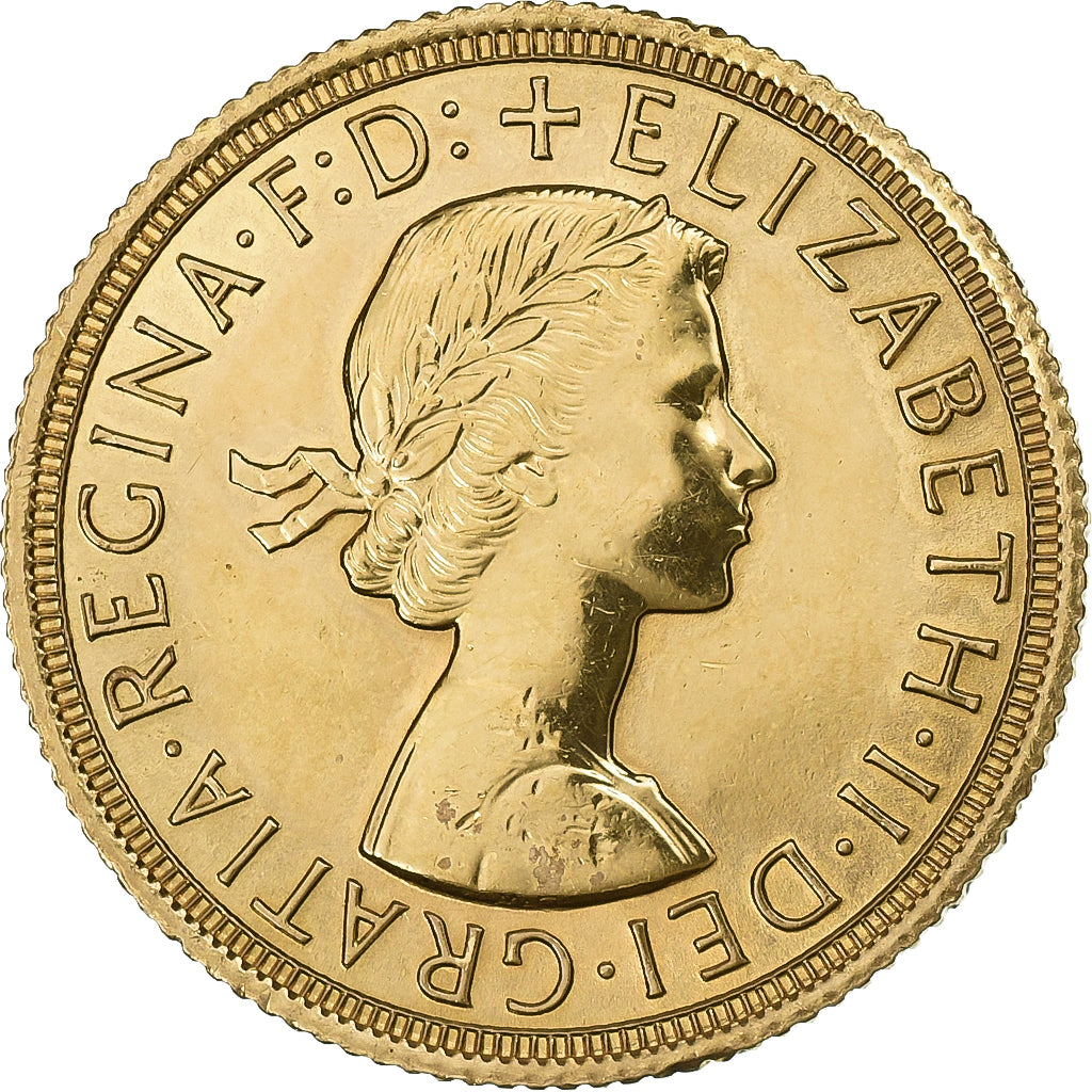 Grande-Bretagne, Élisabeth II, Sovereign, 1963, Or, SUP, KM:908