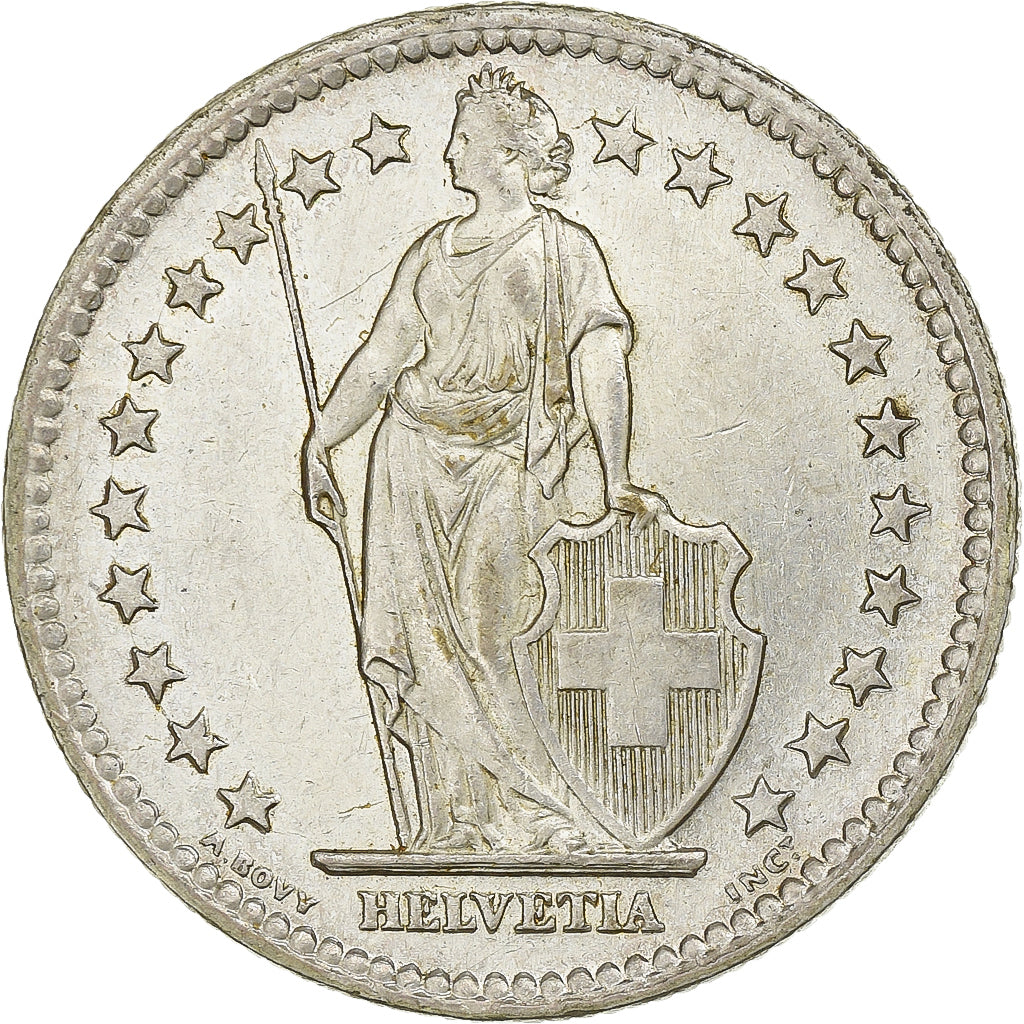 Switzerland, 2 Francs, 1953, Bern, Silver, AU(55-58), KM:21