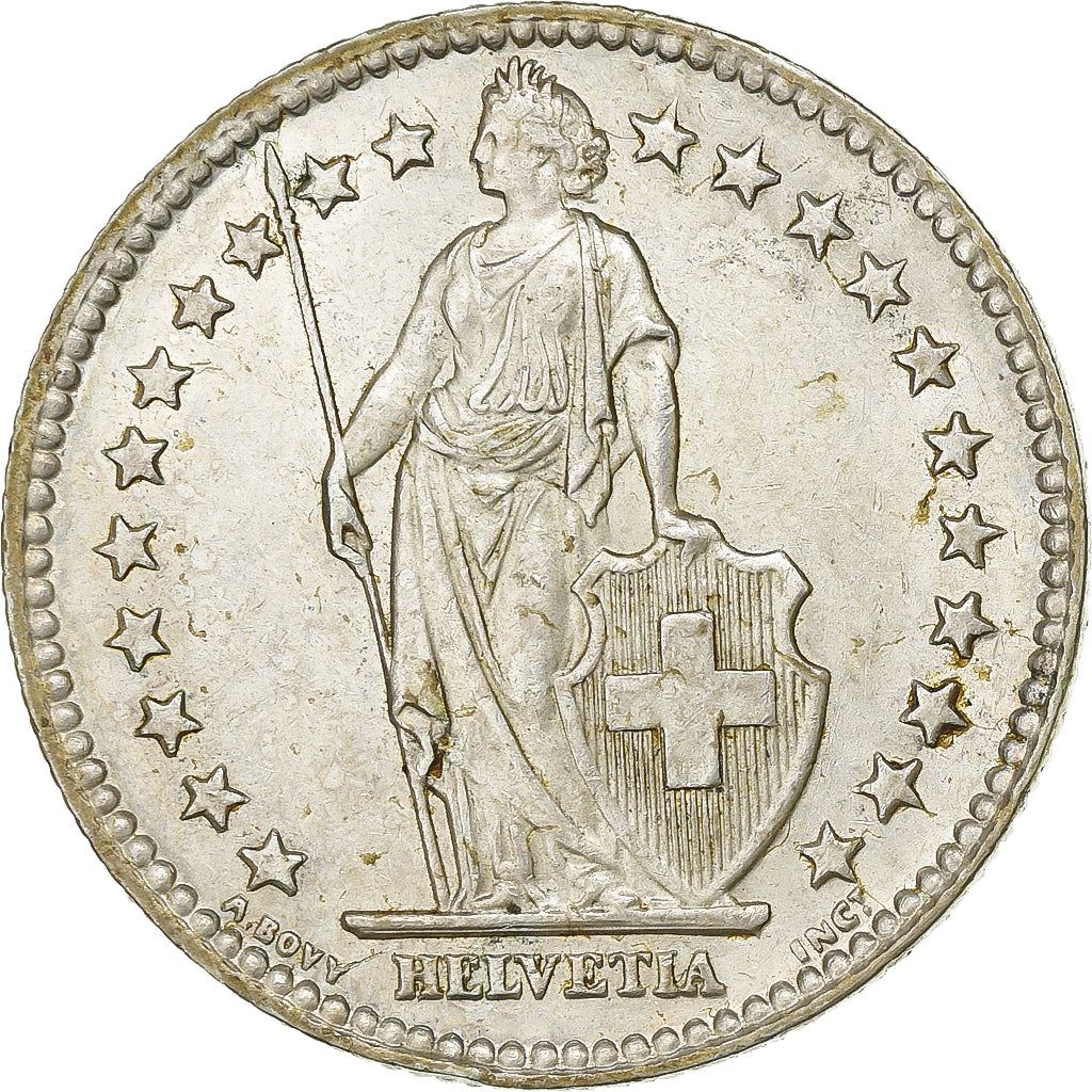 Switzerland, 2 Francs, 1955, Bern, Silver, AU(55-58), KM:21