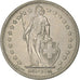 Switzerland, 2 Francs, 1977, Bern, Copper-nickel, AU(50-53), KM:21a.1