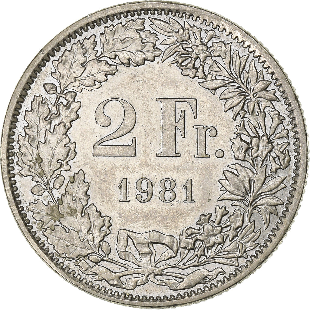 Svizzera, 2 Francs, 1981, Bern, Rame-nichel, SPL-, KM:21a.1
