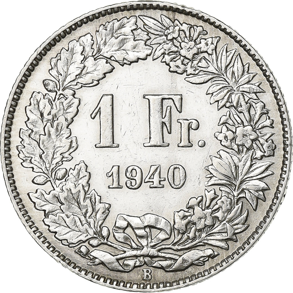 Switzerland, Franc, 1940, Bern, Silver, AU(50-53), KM:24