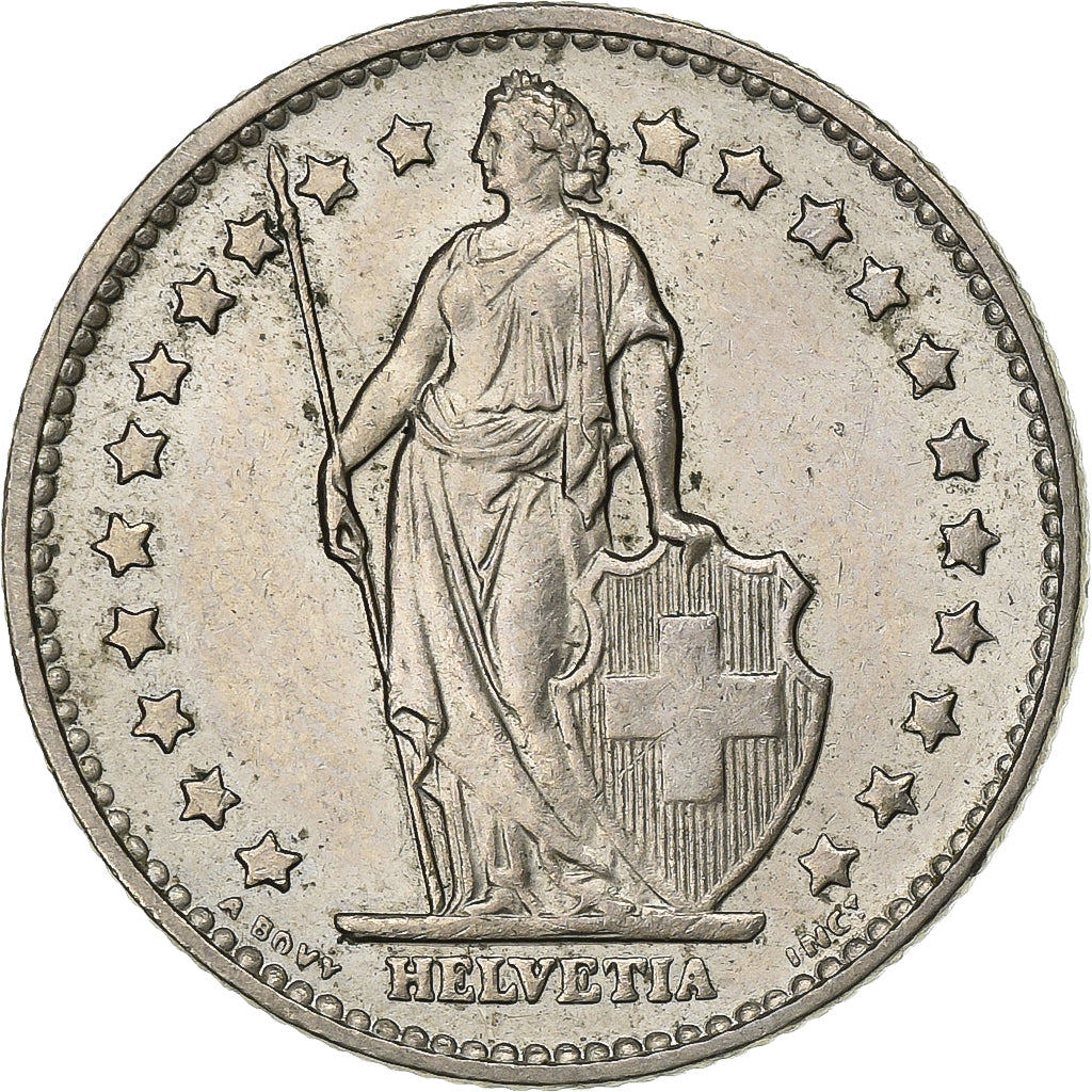 Suiza, Franc, 1977, Bern, Cobre - níquel, MBC+, KM:24a.1