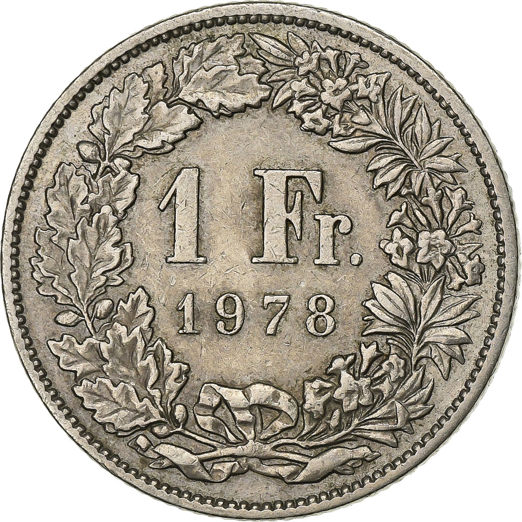 Schweiz, Franc, 1978, Bern, Kupfer-Nickel, SS+, KM:24a.1
