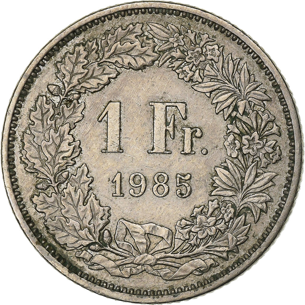 Schweiz, Franc, 1985, Bern, Kupfer-Nickel, SS+, KM:24a.3