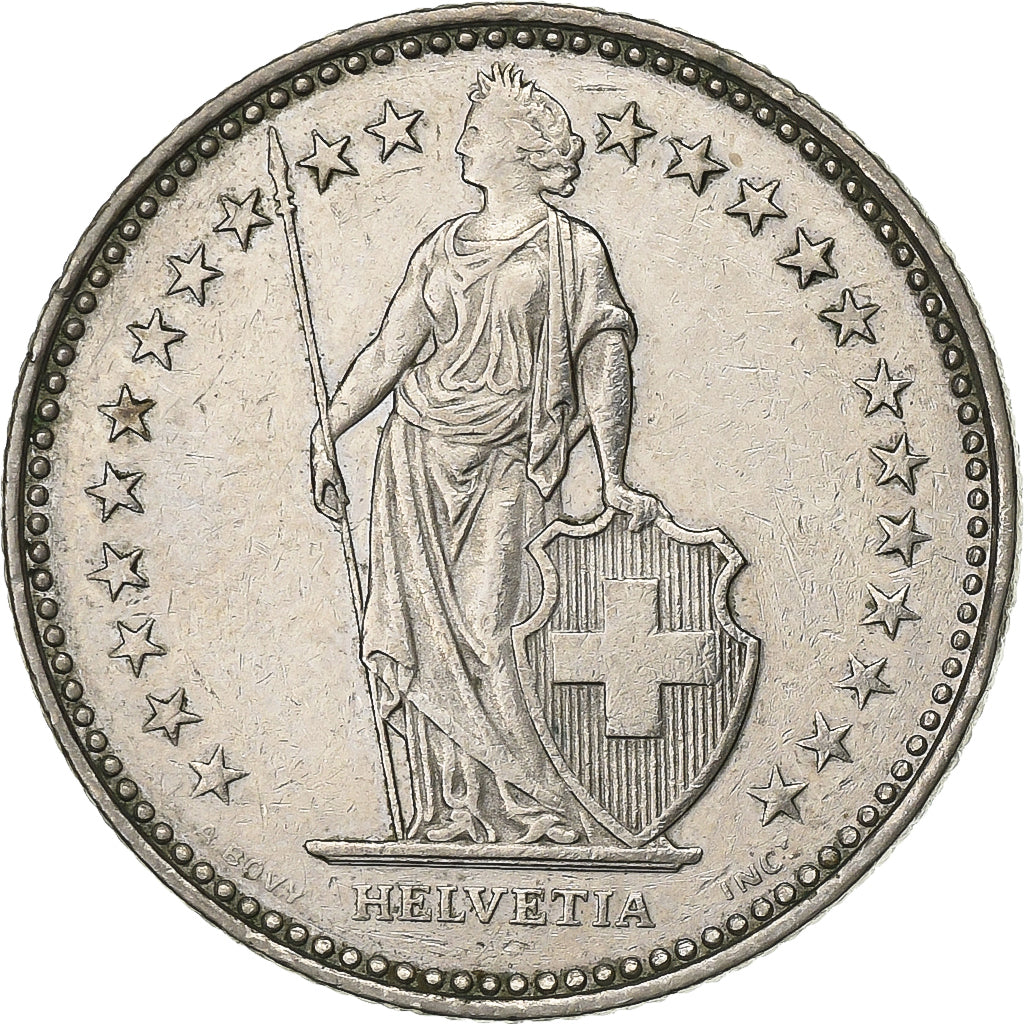 Switzerland, Franc, 1987, Bern, Copper-nickel, AU(55-58), KM:24a.3