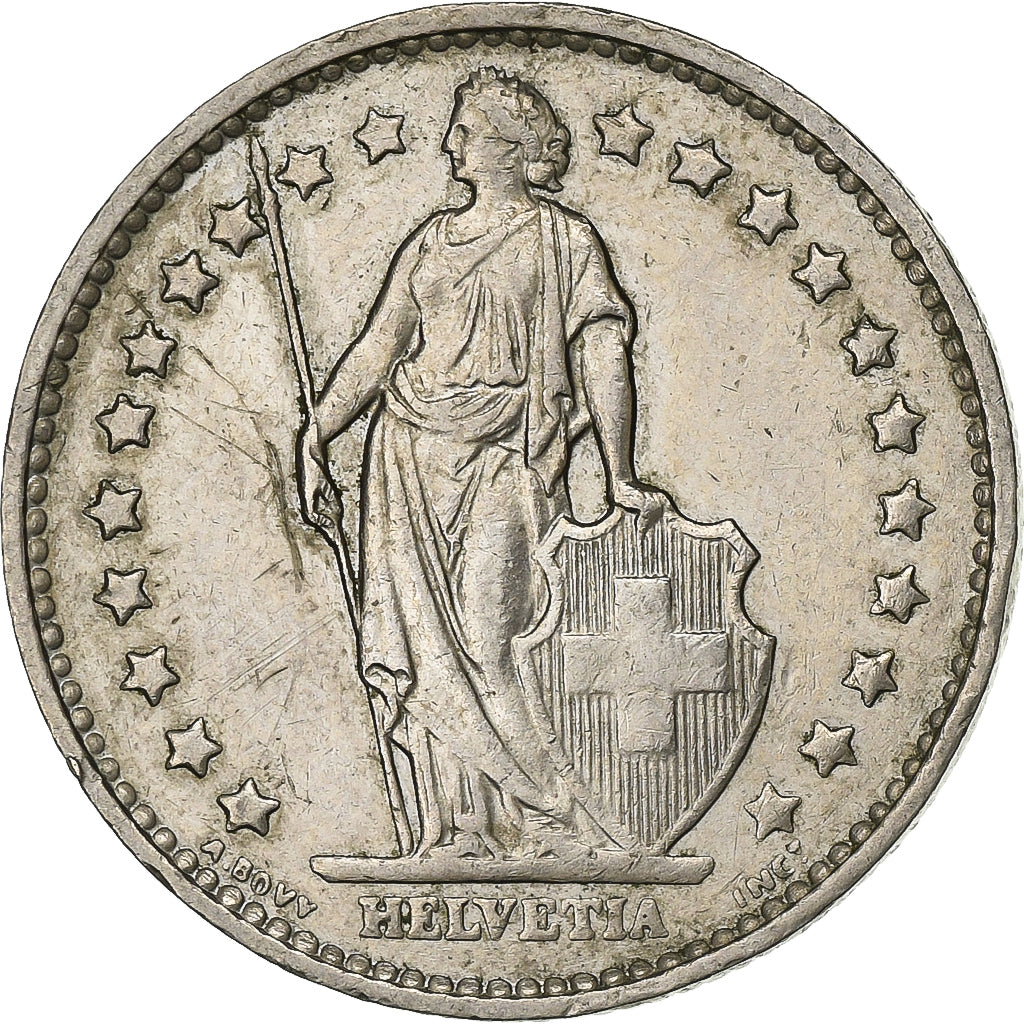 Switzerland, Franc, 1975, Bern, Copper-nickel, AU(55-58), KM:24a.1