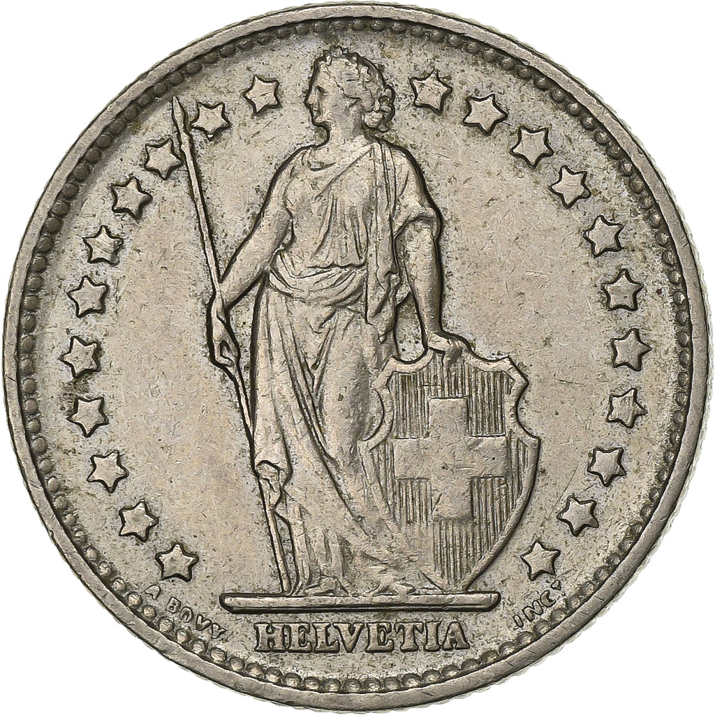 Szwajcaria, Franc, 1971, Bern, Miedź-Nikiel, AU(55-58), KM:24a.1