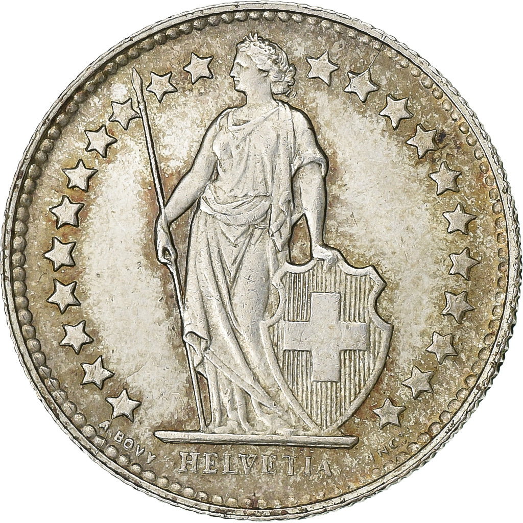 Szwajcaria, 1/2 Franc, 1953, Bern, Srebro, EF(40-45), KM:23