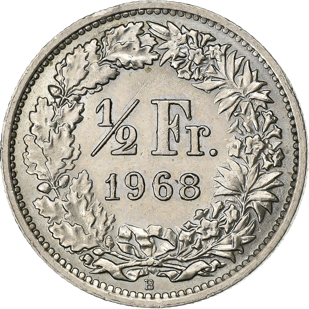 Svizzera, 1/2 Franc, 1968, Bern, Rame-nichel, SPL-, KM:23a.1