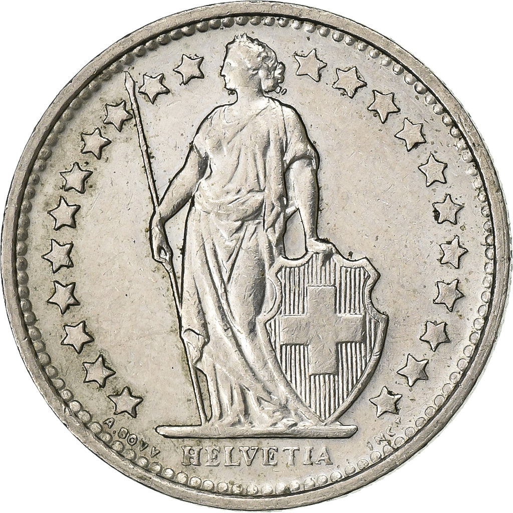 Switzerland, 1/2 Franc, 1971, Bern, Copper-nickel, EF(40-45), KM:23a.1