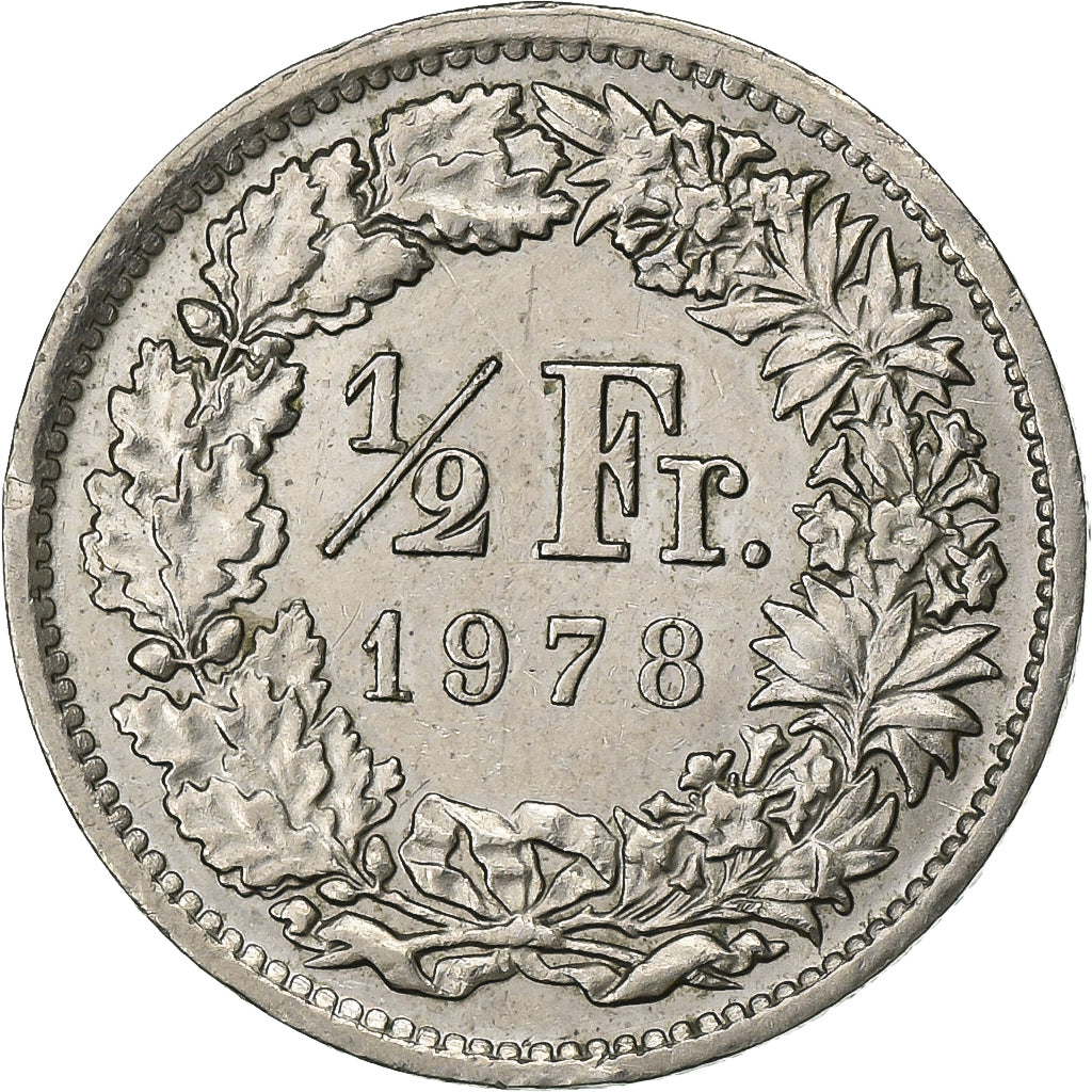 Schweiz, 1/2 Franc, 1978, Bern, Kupfer-Nickel, VZ, KM:23a.1