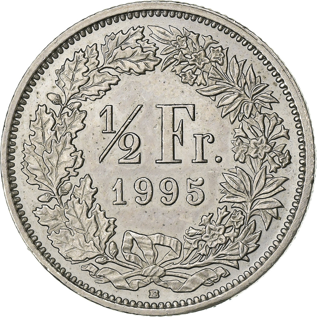 Schweiz, 1/2 Franc, 1995, Bern, Kupfer-Nickel, VZ, KM:23a.3