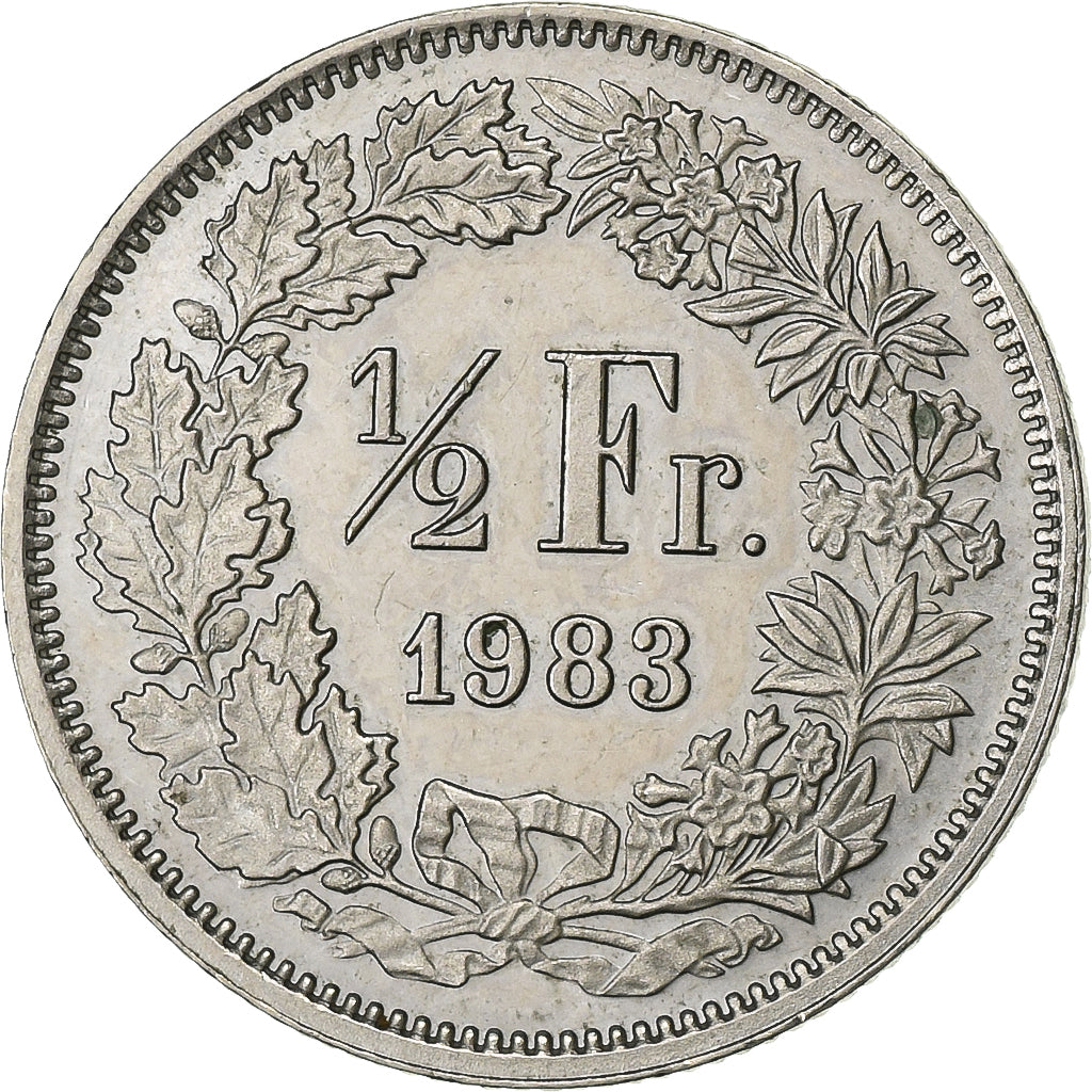 Svizzera, 1/2 Franc, 1983, Bern, Rame-nichel, SPL-, KM:23a.3