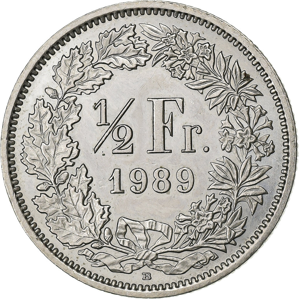 Schweiz, 1/2 Franc, 1989, Bern, Kupfer-Nickel, VZ, KM:23a.3