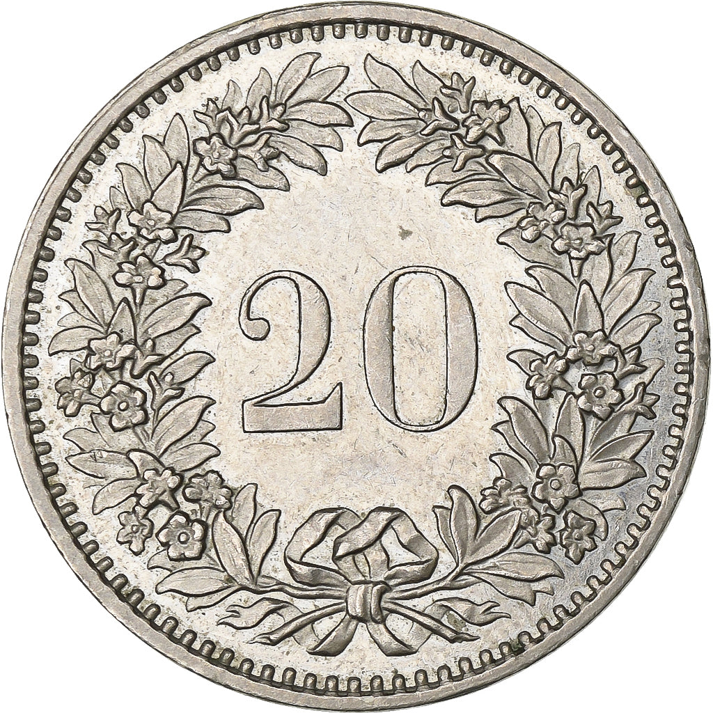 Svizzera, 20 Rappen, 1976, Bern, Rame-nichel, BB+, KM:29a