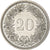Svizzera, 20 Rappen, 1990, Bern, Rame-nichel, BB+, KM:29a