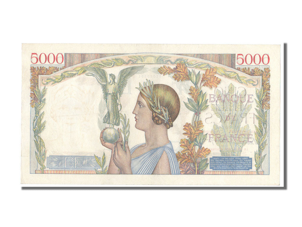 France, 5000 Francs, Victoire, 1940, 1940-12-12, TTB+, Fayette:46.16, KM:97a