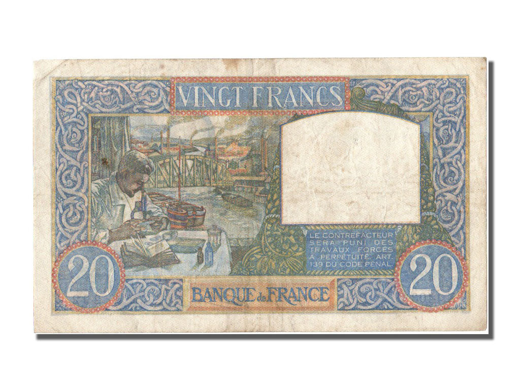 Billete, Francia, 20 Francs, 20 F 1939-1942 ''Science et Travail'', 1940