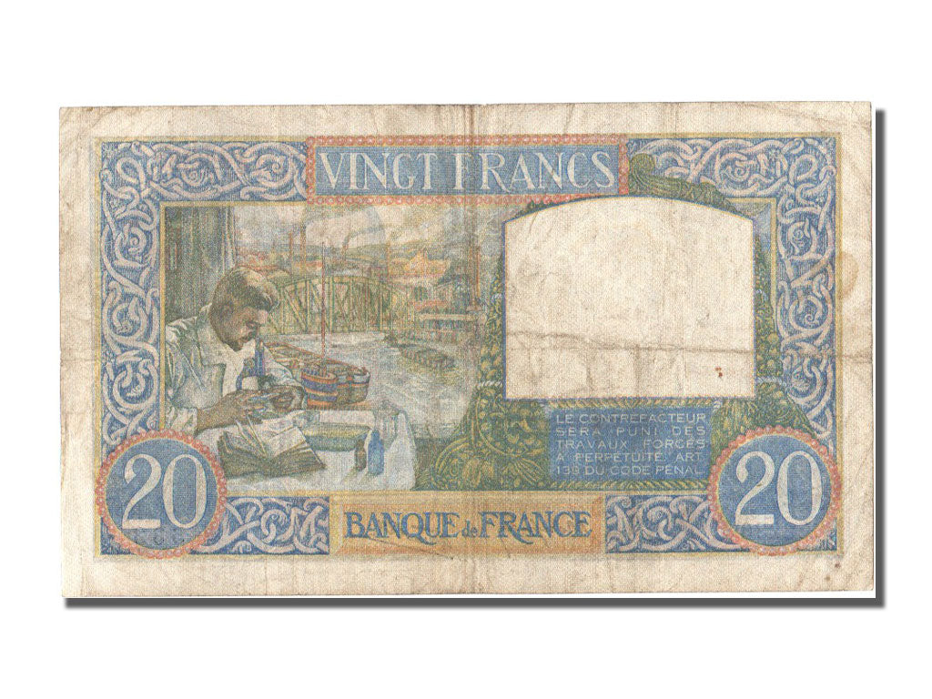 Billete, Francia, 20 Francs, 20 F 1939-1942 ''Science et Travail'', 1940