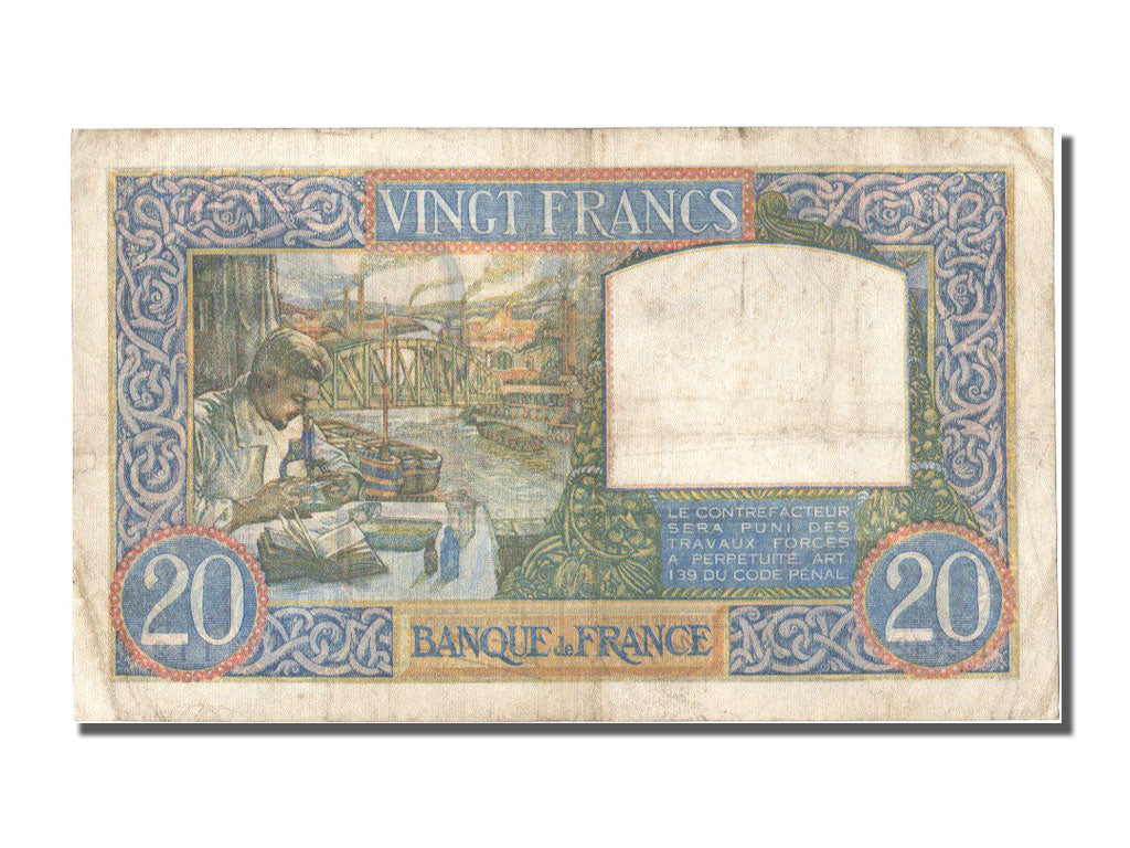 Biljet, Frankrijk, 20 Francs, 20 F 1939-1942 ''Science et Travail'', 1941