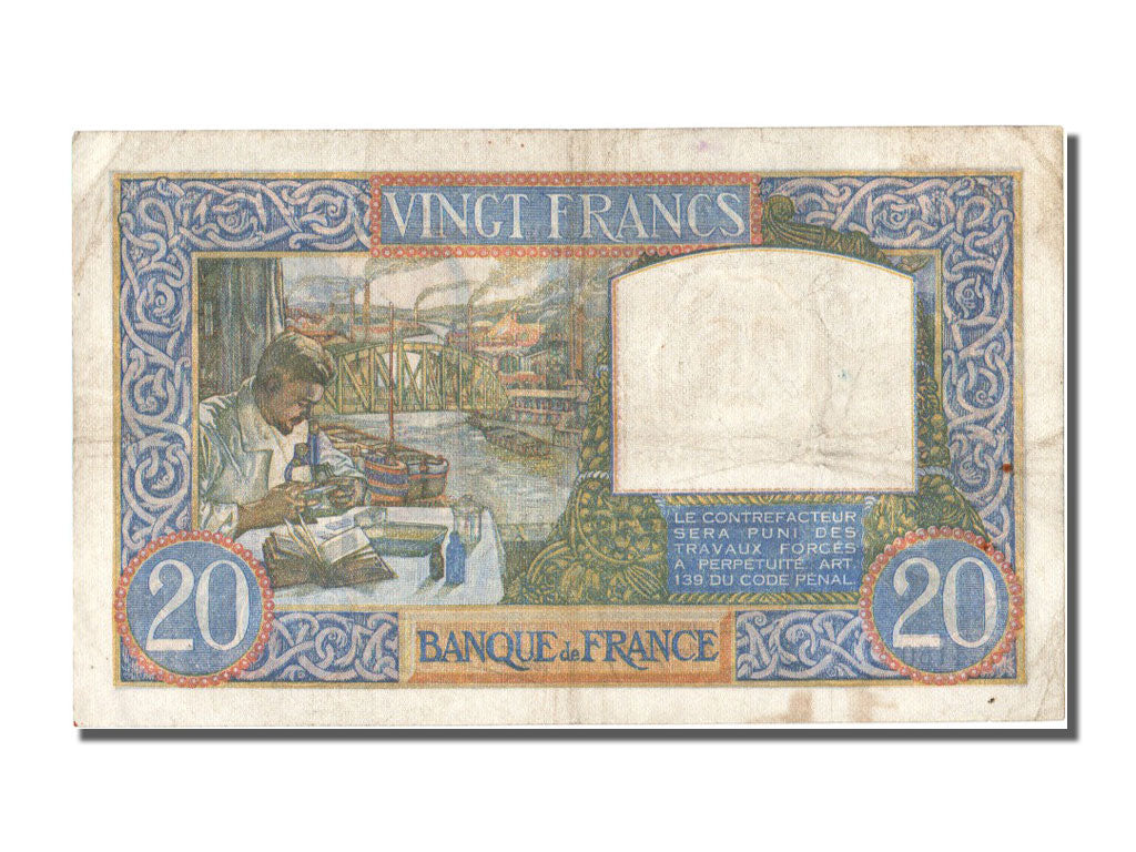 Banknote, France, 20 Francs, 20 F 1939-1942 ''Science et Travail'', 1941