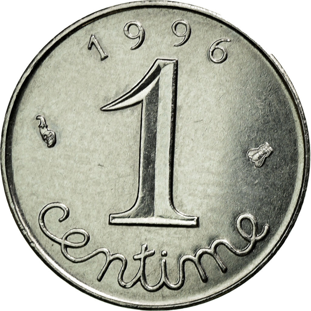 Coin, France, Épi, Centime, 1996, MS(65-70), Stainless Steel, Gadoury:91