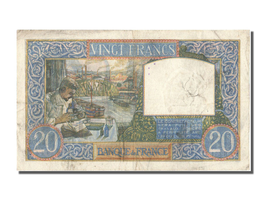 Billet, France, 20 Francs, 20 F 1939-1942 ''Science et Travail'', 1941, TTB