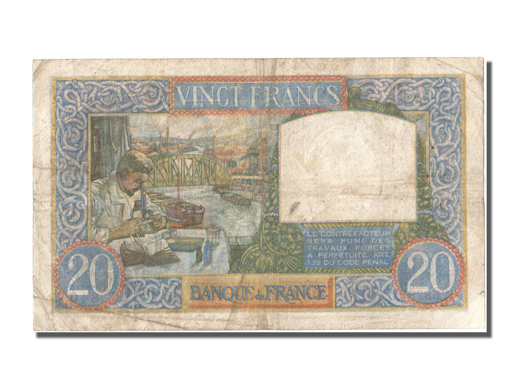 Billet, France, 20 Francs, 20 F 1939-1942 ''Science et Travail'', 1941