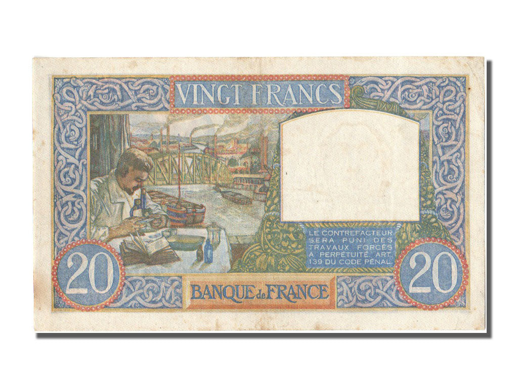 Banconote, Francia, 20 Francs, 20 F 1939-1942 ''Science et Travail'', 1941